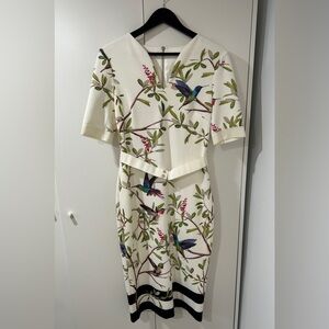 White floral Ted Baker dress in a size 3